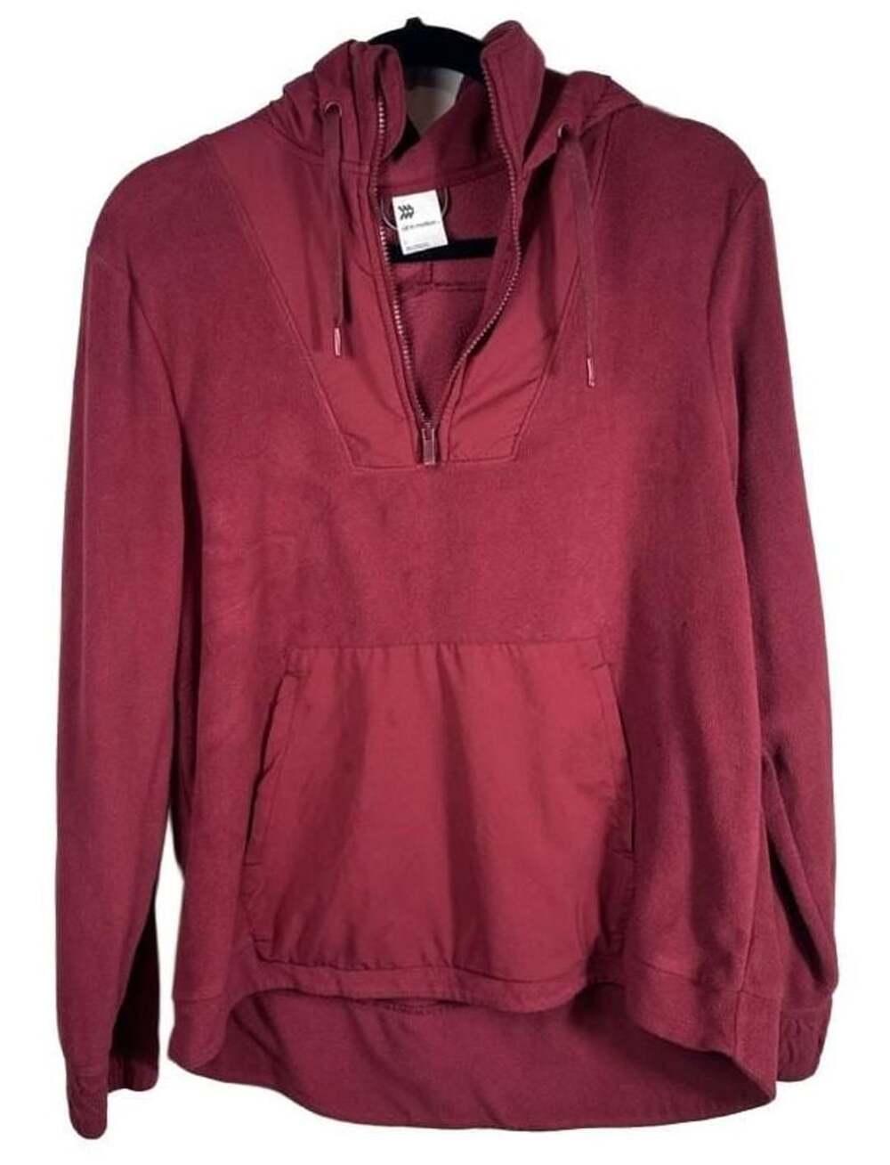 All in Motion Women's Burgundy Fleece Half-Zip Hoodie with Front Pocket